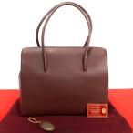 極 美品 袋付き CARTIER カルティエ ヴィンテージ マストライン レザー 本革 トートバッグ ハンドバッグ ショルダーバッグ ボルドー 84722