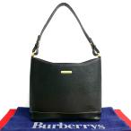 ほぼ未使用 希少品 BURBERRY バーバリー ノバチェック 柄 ロゴ 金具 レザー 本革 セミ ワン ショルダーバッグ トートバッグ ブラック 92168