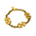 極 美品 Christian Dior ディオール ヴィンテージ CD ロゴ 金具 ビット チェーン ブレスレット アクセサリー  ゴールド 22070