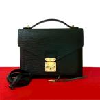 極 美品 LOUIS VUITTON ルイヴィトン モンソー エピ レザー 本革 2way ショルダーバッグ ミニ ハンドバッグ ブラック ノワール 51515
