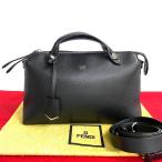 極 美品 希少品 FENDI フェンディ バイザウェイ レザー 本革 2way ハンドバッグ ミニ ボストンバッグ ショルダーバッグ ブラック 87298