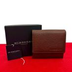 ショッピングバーバリー 未使用保管品 希少品 箱付き BURBERRY バーバリー ノバチェック 柄 ロゴ 刻印 レザー 本革 コインケース 小銭入れ ブラウン 01793