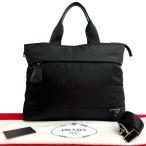 ほぼ未使用 袋付 PRADA プラダ 三角ロゴ 金具 ナイロン レザー 本革 2way ハンドバッグ ショルダーバッグ ビジネスバッグ ブラック 78075