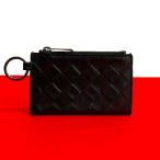 ショッピングbottega 極 美品 BOTTEGA VENETA ボッテガヴェネタ イントレチャート レザー 本革 コインケース 小銭入れ ミニ ウォレット ブラック 15055