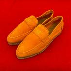 未使用保管品 HERMES エルメス エスパドリーユ スリッポン H ロゴ スウェード ローファー スリッポン 38 サイズ レディース オレンジ s1127