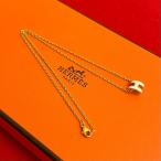 極 美品 HERMES エルメス ミニ ポップアッシュ ネックレス GP チェーン ペンダント アクセサリー ゴールド ホワイト 93327