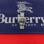 稼働品 極 美品 希少品 BURBERRY バーバリー ロゴ クォーツ ステンレス 腕時計 ウォッチ メンズ アクセサリー シルバー ブラック 49276