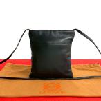 ほぼ未使用 希少品 LOEWE ロエベ ヴィンテージ アナグラムロゴ レザー 本革 ミニ ショルダーバッグ サコッシュ ポシェット ブラック 43322