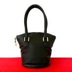 ショッピングLOEWE 極 美品 LOEWE ロエベ ヴィンテージ アナグラム ロゴ エンボス レザー 本革 ハンドバッグ ミニ トートバッグ ブラック 黒 43938