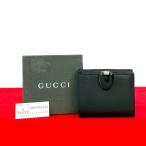 未使用保管品 希少品 箱付き GUCCI グッチ ロゴ 金具 レザー 本革 二つ折り財布 ミニ ウォレット コインケース ブラック 黒 56728