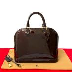極 美品 袋付 LOUIS VUITTON ルイヴィトン アルマ PM モノグラム ヴェルニ パテントレザー 本革 エナメル ハンドバッグ アマラント 33771