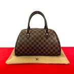 ショッピングダミエ 極 美品 袋付 LOUIS VUITTON ルイヴィトン ヴィンテージ リベラ MM ダミエ レザー ハンドバッグ ミニ ボストンバッグ ブラウン 45828
