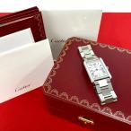 極 美品 保存箱付き CARTIER カルティエ タンク ソロ XL ステンレススチール クォーツ 腕時計 ウォッチ シルバー 39886