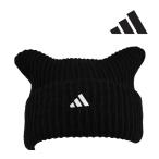 アディダス ニット帽 猫耳 キャットワッチ アクリル ブラック 黒