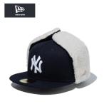 ニューエラ 耳当て付き キャップ 59FIFTY Dog Ear ドッグイヤー チームカラー ニューヨーク・ヤンキース ネイビー NY NEW ERA