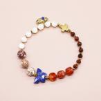 ラピスラズリカーネリアンマザーオブパールマホガニーオブシディアンブレスレッ...