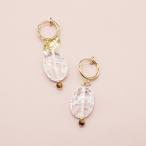 クラック水晶タイガーアイイヤリング｜天然石｜一点物｜LA・JOLLAHALE