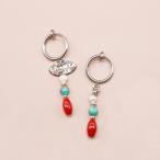 ターコイズコーラルパールイヤリング|期間限定クーポン配布中