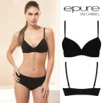 エピュール定番商品ブラブラックインサイドワイヤー入りモールドパッドブラジャ...