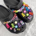 ショッピングジビッツ 22点セット サンダル デコレーションピン チャームズ ジビッツ SNS話題 オシャレ  ootd 飴 あめ 食べ物 可愛い かわいい おもろい キャンディーベア 飴