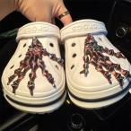 ショッピングジビッツ 2点セット クロックス チャーム 骨 髑髏 スケルトン 手 ハンド ホラー アクセサリー ジビッツ ハロウィン 個性派 カスタム サンダル 飾り 面白い