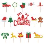 15点セット ケーキトッパー クリスマスケーキ パーティー 写真撮影 ケーキ 飾り デコレーション 記念写真 イベント 誕生日 ハーフバースデー 子供 主役に お祝い