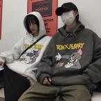 トップス 男女兼用 トムとジェリー レディース メンズ パーカー トレーナー Y2Kスタイル ゆったり  平成レトロ 平成pop 韓国風 オーバーサイズ 猫 ねこ かわいい