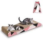 ComSaf 猫 爪とぎ 段ボール つめとぎ 波型 折り畳み式 高密度 耐久 ベッド型 80x25x10cm（幅x奥行きx高さ）