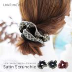 ショッピングシュシュ シュシュ ヘアアクセ サテン ボヘミア 柄 ヘアアレンジ アクセサリー ヘアゴム ボリューム フリル かわいい 可愛い カジュアル まとめ髪 レディース