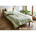 掛け布団/寝具 〔グリーン ダブルロング 約190×210cm〕 抗菌 防臭 青森ヒバシリーズ 『森の眠り』 〔ベッドルーム 寝室〕