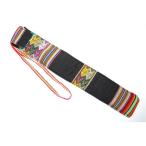 〔QUENA SOFT CASE BLACK AGUAYO〕民族楽器ケーナ用の布・ソフトケース アンデス織物のアワイヨ柄 ブラック(黒) ペルー製