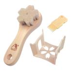 山羊毛の洗顔ブラシ/洗顔用品 〔日本製〕 さくら型 スタンド付き アートブラシ社