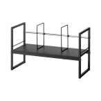 （まとめ）YAMAZEN デスク上ファイルラック 幅590mm ブラック DUF-6025BKBK 1台 組立品 〔×3セット〕