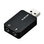 〔5個セット〕エレコム オーディオ変換アダプタ USB-φ3.5mm オーディオ出力 マイク入力 直挿し コンパクト ブラック USB-AADC01BKX5