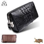 セカンドバッグ GTQ6075 ダイヤルロック安全機能 本物のナイルワニ革 クロコダイル メンズ 引き手付き スモールタイプ 並行輸入正規品 （背ワニ部位タイプ）