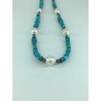 南洋白蝶真珠トルコ石ネックレス