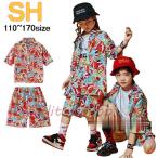 ショッピングダンス 衣装 ヒップホップ 柄シャツ キッズ ダンス衣装 花柄 セットアップ ヒップホップ 半袖 トップス ショートパンツ 韓国 HIPHOP 男の子 女の子 ダンスウェア セット 普段着 発表会
