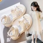 パール付き サンダル 女の子 かわいい キッズ 履きやすい キッズサンダル ビーチサンダル フォーマルシューズ 痛くない 歩きやすい 滑り止め キッズシューズ