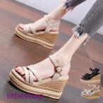 ウェッジソールサンダル 美脚厚底サンダル レディース