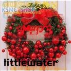 ショッピングクリスマスリース クリスマスリース/ドア飾りリボン/クリスマス飾り 大きいサイズ/玄関飾りおしゃれ60cm 壁掛け 店舗用 christmas 装飾 3色 キレイ