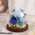 ドライフラワー プリザーブドフラワー ガラスドームプセント 結婚記念日 花 ボックス カーネーション 薔薇 バラ 永遠の花 ローズ ドーム