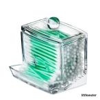 綿棒収納ケース 綿棒ボックス 綿棒ホルダー 防塵 収納ケース 収納ボックス 卓上 机上 日用雑貨 フタ付き 透明 便利 シンプル