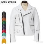【割引クーポン配布中】Horn Works 本革 UKタイプ ダブルライダースジャケット メンズ ホーンワークス 3347 レザージャケット 革ジャン 信頼のYKK
