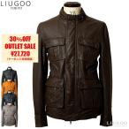 LIUGOO 本革 M-65タイプ レザーフィールドジャケット メンズ リューグー SFJ24A  レザージャケット 革ジャン ブルゾン