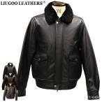 LIUGOO本革襟ボアレザーブルゾ...