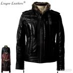 Liugoo Leathers 本革 ウィングネック ダウンライダース メンズ リューグーレザーズ WNG12A  ダウンジャケット レザージャケット
