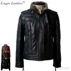 Liugoo Leathers 本革 ウィングネック ダウンライダース メンズ リューグーレザーズ WNG12A  ダウンジャケット レザージャケット