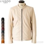 LIUGOO 本革 シングルライダースジャケット メンズ リューグー SRS12B  レザージャケット/ブルゾン/アウター