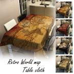 テーブルクロス レトロマップ おしゃれ 北欧 世界地図 レトロ ヴィンテージ インスタ映え グッズ 映える 料理 撮影 デザイン アウトドア 180 長方形 インテリア