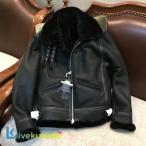 シープスキン 復刻30's USAF TYPE B-3 ムートン フライトジャケット ブラック ボマー ボンバー イタリアンレザー ラム 羊革